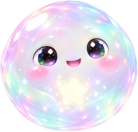 Crystal, a pearly iridescent Nebble with a star inside
