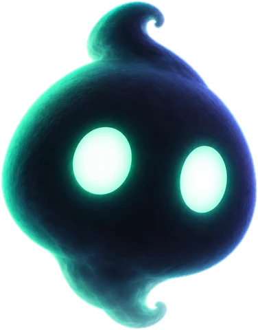 The Wisp, a teal-edged spark with a curled tail