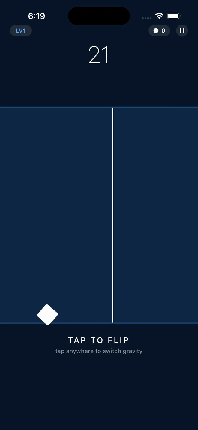 Flip Dash gameplay on iPhone