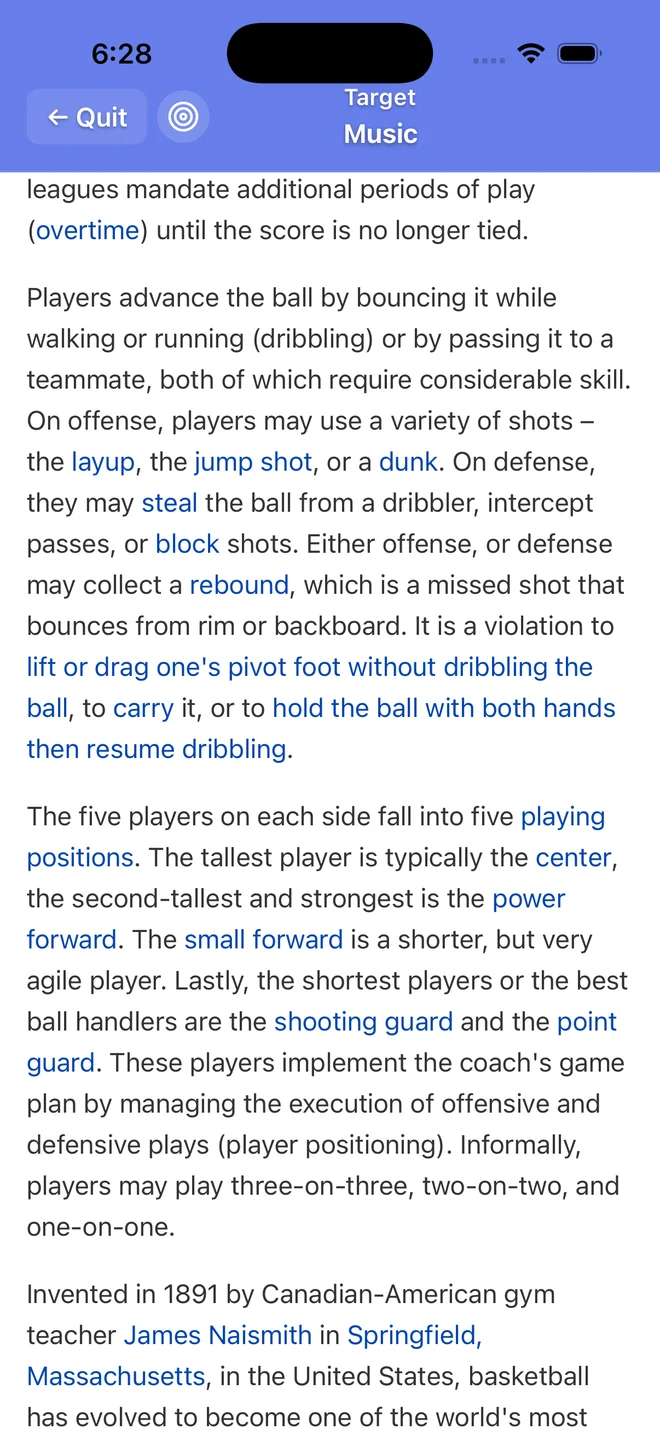 WikiRace screenshot 3